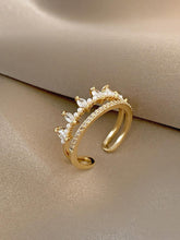 Anillo abierto zirconia cúbica adorno